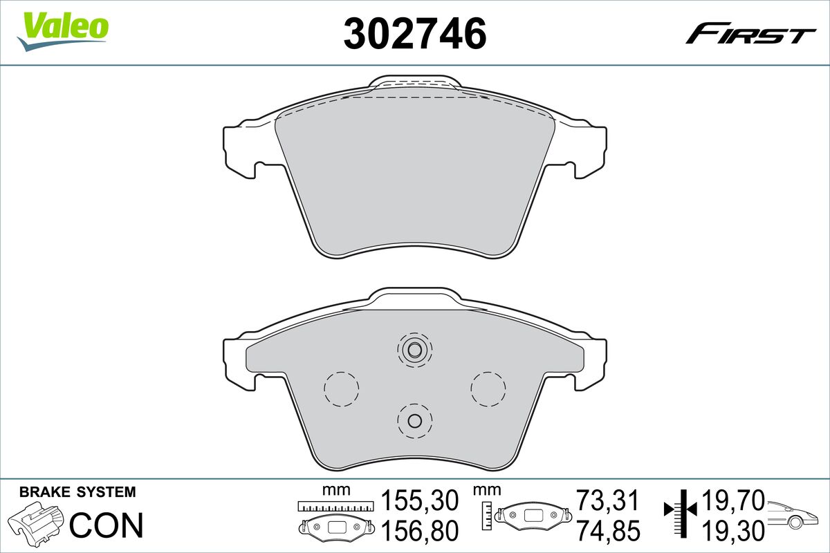 Set placute frana,frana disc 302746 VALEO